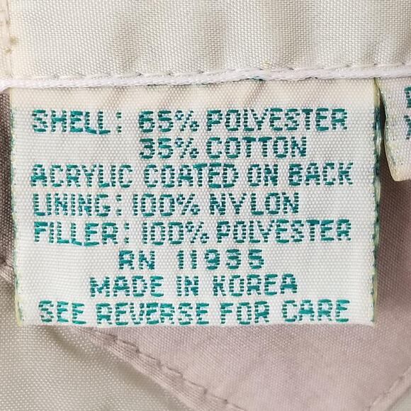 Vintage St Johns Bay Jacket Mens XL Tan Hooded Bomber Puffer Made Korea 90s - Picture 10 of 16